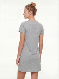 Women's Cotton Short Sleeve Long Sleep Shirt