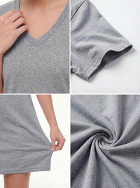 Women's Cotton Short Sleeve Long Sleep Shirt
