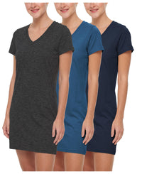 Women's Cotton Short Sleeve Long Sleep Shirt