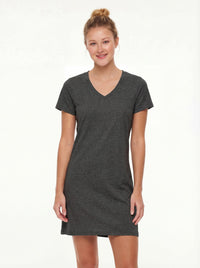 Women's Cotton Short Sleeve Long Sleep Shirt