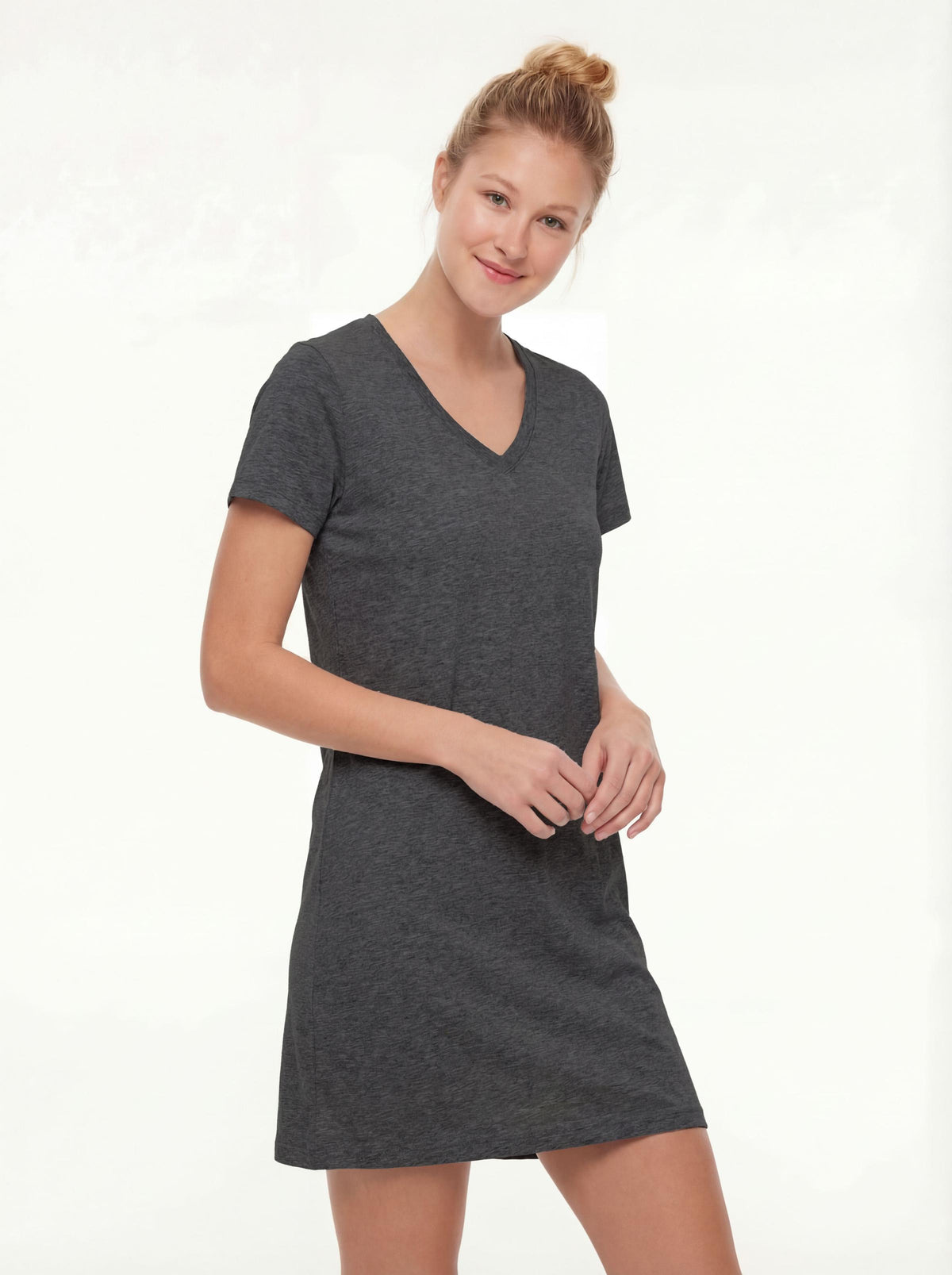 Women's Cotton Short Sleeve Long Sleep Shirt