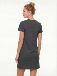 Women's Cotton Short Sleeve Long Sleep Shirt