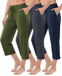 Women's Relaxed Flowy Capri Cropped Yoga Lounge Pants
