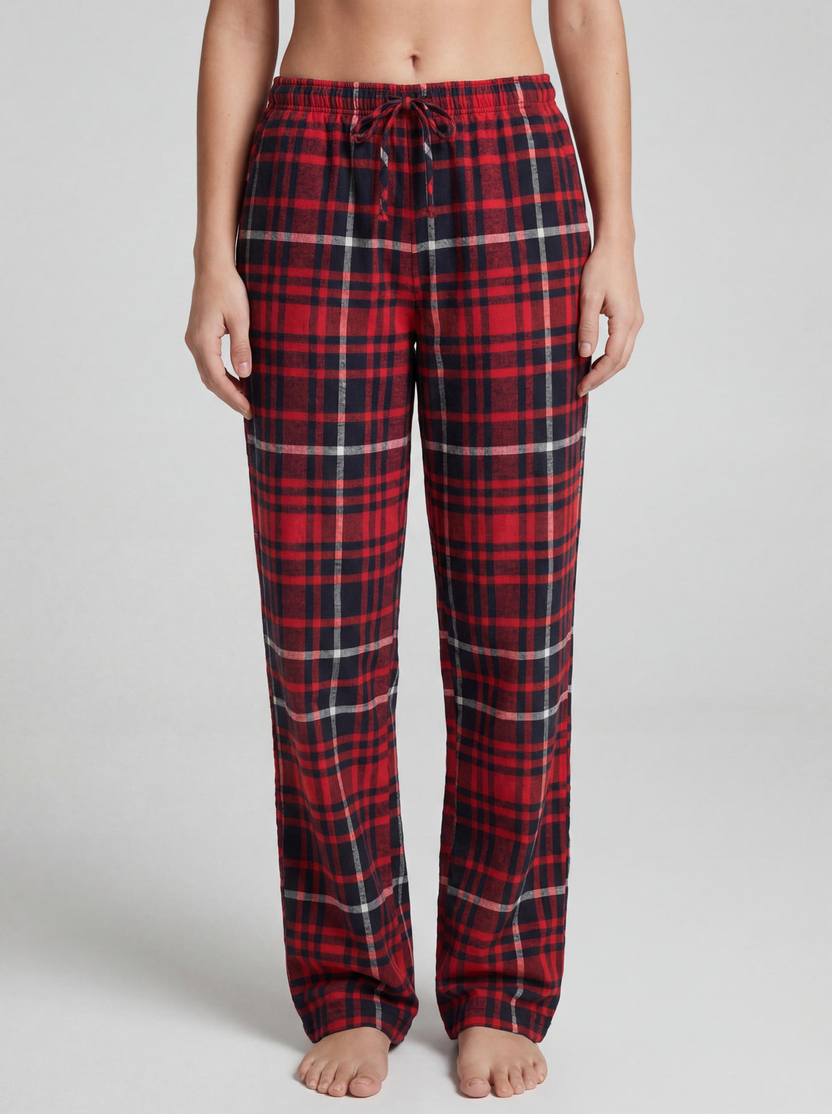 3 Pack Women's Cotton Flannel Plaid Drawstring Lounge Pants