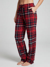 3 Pack Women's Cotton Flannel Plaid Drawstring Lounge Pants