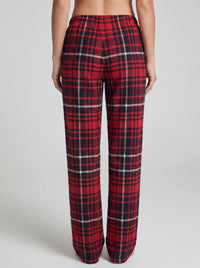 3 Pack Women's Cotton Flannel Plaid Drawstring Lounge Pants