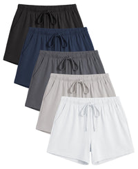 Women's Cotton Drawstring Super Soft Workout Shorts - Yoga Flowy Casual Lounge Sleep