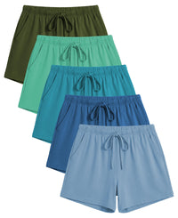Women's Cotton Drawstring Super Soft Workout Shorts - Yoga Flowy Casual Lounge Sleep