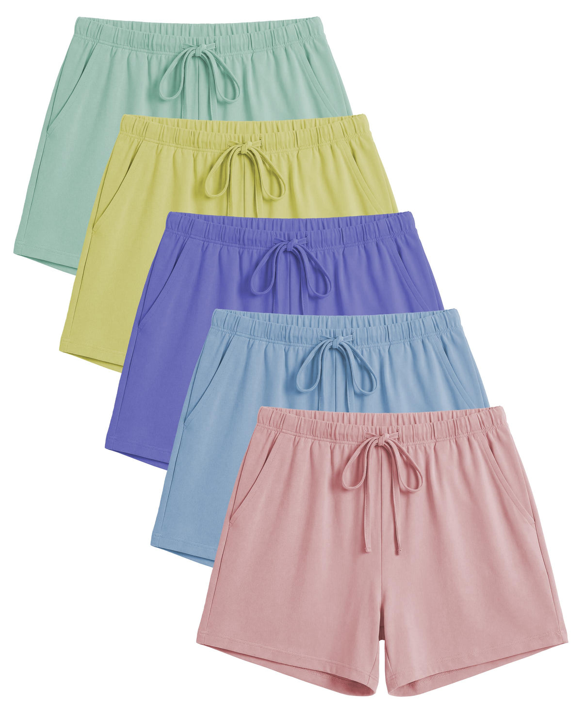Women's Cotton Drawstring Super Soft Workout Shorts - Yoga Flowy Casual Lounge Sleep