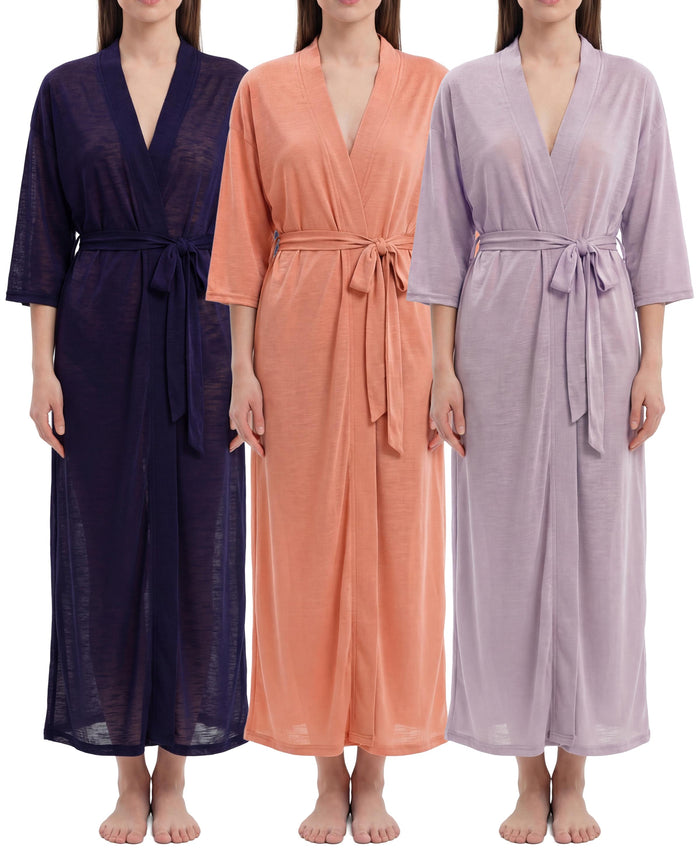 Women's Kimono Robes Lightweight Long Bath Robe Coverup