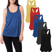 5 Pack Women's Racerback Rayon-Stretch Tank Tops