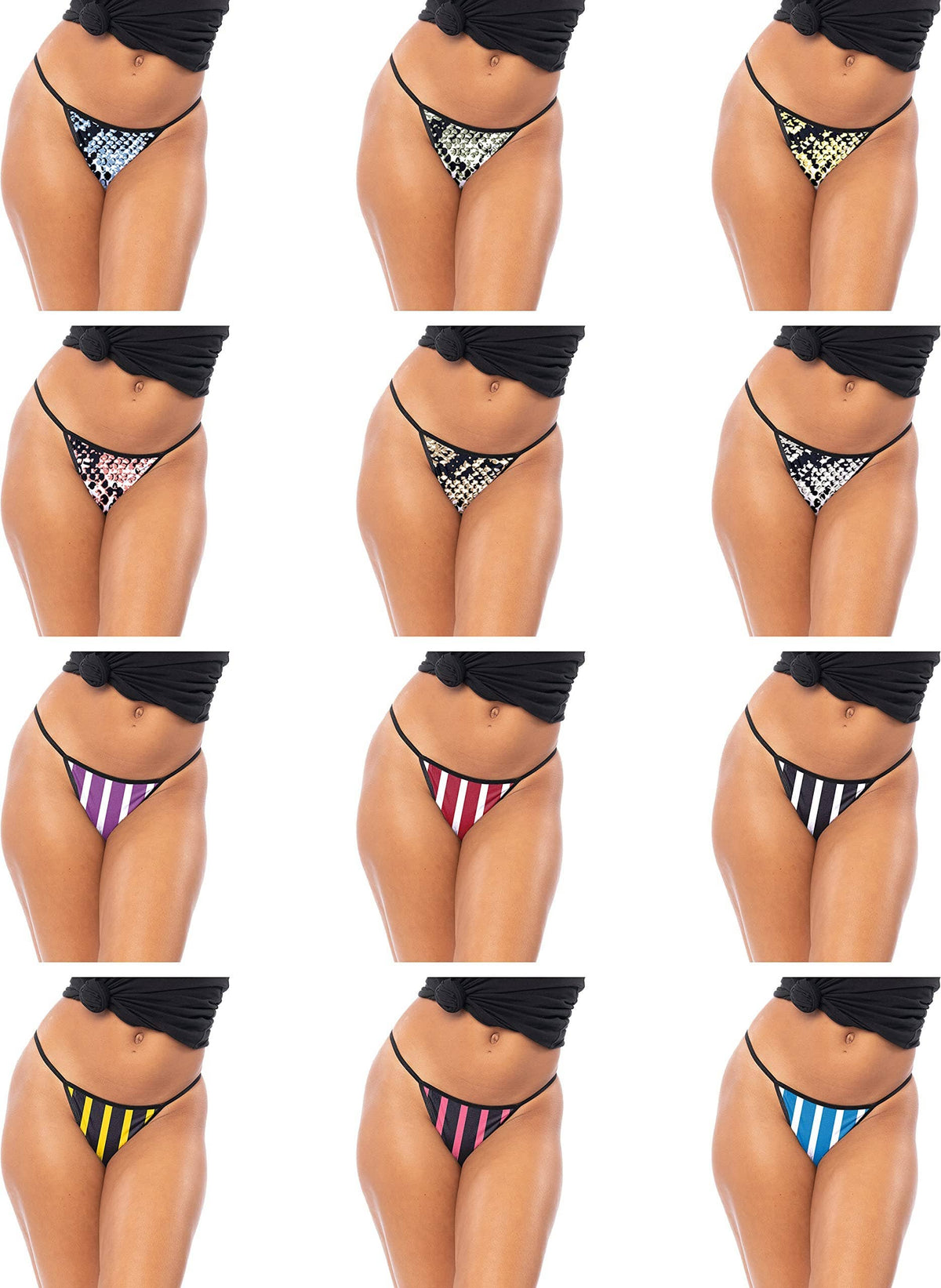 Womens Buttery Soft String Bikini Briefs -Pack of 12