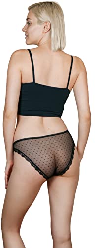 Sexy Basics Women's 10 Pack Soft & Stretchy Cheeky Lace Bikini Underwear | Lace Panties