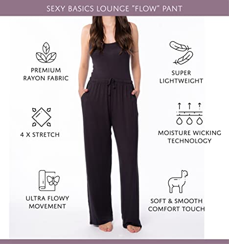 Women's 3 Pack Super Soft Drawstring Yoga Lounge PJ Sleep Pants