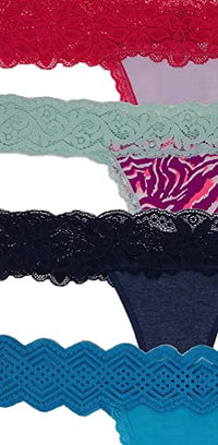 Women's Cotton Thong Underwear with Lace Trim - Comfortable & Stylish
