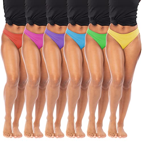 Women's 6-Pack Active Sport Thong Buttery Soft Panties Underwear