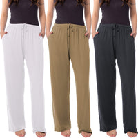Women's 3 Pack Super Soft Drawstring Yoga Lounge PJ Sleep Pants