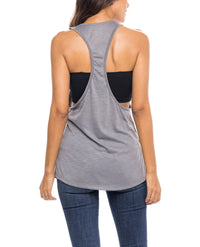 6 Pack Women's Wide Arm-Hole Racerback Poly-Slub Tank Top